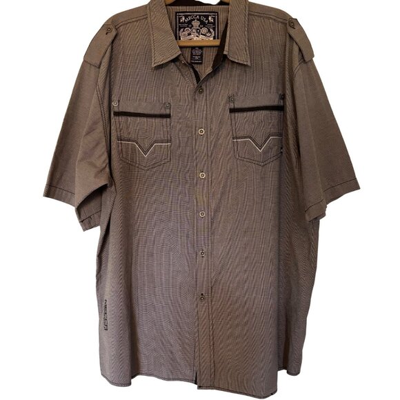 Mecca USA Mens Button-Up Western Shirt 2XL Black Cotton/Poly Metal Button Accent - Picture 1 of 16